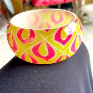 Lilly Pulitzer lucite Pink and Yellow Bangle